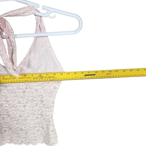 Y2K Wild Cat Women S Lace Halter Top Babydoll Pink Floral Diva Princess Stretchy - Picture 10 of 14